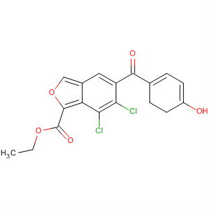 2-Benzofurancarboxylic acid,6,7-dichloro-2,3-dihydro-5-(4-hydroxybenzoyl)-, ethyl ester