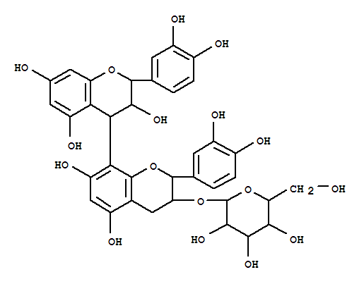 .beta.-D-Glucopyranoside, 2,2-bis(3,4-dihydroxyphenyl)-3,3,4,4-tetrahydro-3,5,5,7,7-pentahydroxy4,8-bi-2H-1-benzopyran-3-yl, 2R-2.alpha.,3.alpha.,4.beta.(2R*,3R*)-