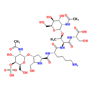 (2S)-2-{[(2S,3R)-3-{[(2R,3S,4R,5S,6S)-3-(acetylamino)-4,5-dihydroxy-6-(hydroxymethyl)tetrahydro-2H-pyran-2-yl]oxy}-2-{[(2S)-2-({[(2S,4R)-4-{[(2R,3S,4R,5S,6S)-3-(acetylamino)-4-hydroxy-6-(hydroxymethyl)-5-(sulfooxy)tetrahydro-2H-pyran-2-yl]oxy}-5-(hydroxym
