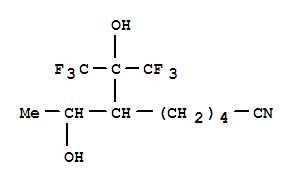 8,8,8-trifluoro-7-hydroxy-6-(1-hydroxyethyl)-7-(trifluoromethyl)octanenitrile
