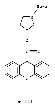1H-xanthene-9-carboxylate, 1-butyl-1-(3-pyrrolidinyl)-, hydrochloride molecular structure