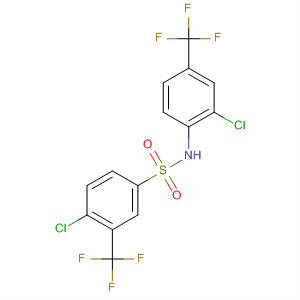 Benzenesulfonamide,4-chloro-N-[2-chloro-4-(trifluoromethyl)phenyl]-3-(trifluoromethyl)- molecular structure