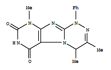 3,4,9-trimethyl-1-phenyl-1,4-dihydro[1,2,4]triazino[3,4-f]purine-6,8(7H,9H)-dione molecular structure
