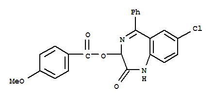 7-chloro-2-oxo-5-phenyl-2,3-dihydro-1H-1,4-benzodiazepin-3-yl 4-methoxybenzoate molecular structure