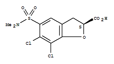 2-Benzofurancarboxylicacid, 6,7-dichloro-5-[(dimethylamino)sulfonyl]-2,3-dihydro-, (2S)- molecular structure
