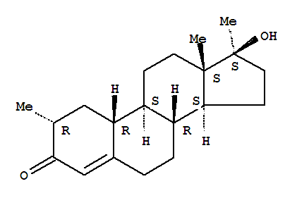 17-hydroxy-2,13,17-trimethyl-1,2,6,7,8,9,10,11,12,14,15,16-dodecahydro cyclopenta[a]phenanthren-3-one molecular structure