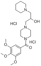 alpha-(1-Piperidinylmethyl)-4-(3,4,5-trimethoxybenzoyl)-1-piperazineet hanol dihydrochloride molecular structure