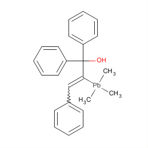 Benzenemethanol, a-phenyl-a-[2-phenyl-1-(trimethylplumbyl)ethenyl]-,(E)- molecular structure