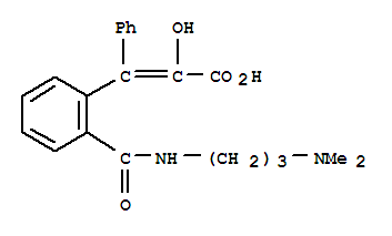 (2Z)-3-(2-{[3-(dimethylamino)propyl]carbamoyl}phenyl)-2-hydroxy-3-phenylprop-2-enoic acid molecular structure