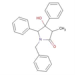 2-Pyrrolidinone, 4-hydroxy-3-methyl-4,5-diphenyl-1-(phenylmethyl)- molecular structure