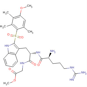 Glycine,N-[N-L-arginyl-2-[(4-methoxy-2,3,6-trimethylphenyl)sulfonyl]-L-tryptophyl]-, methyl ester molecular structure