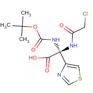 4-Thiazoleacetic acid,2-[(chloroacetyl)amino]-a-[[(1,1-dimethylethoxy)carbonyl]amino]-, (R)- molecular structure