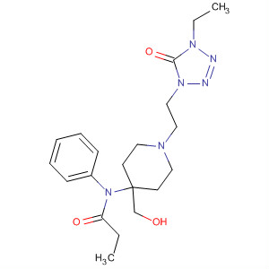 Propanamide,N-[1-[2-(4-ethyl-4,5-dihydro-5-oxo-1H-tetrazol-1-yl)ethyl]-4-(hydroxymethyl)-4-piperidinyl]-N-phenyl- molecular structure