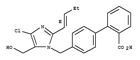 [1,1'-Biphenyl]-2-carboxylicacid, 4'-[[2-(1-butenyl)-4-chloro-5-(hydroxymethyl)-1H-imidazol-1-yl]methyl]-,(E)-