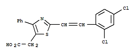 {2-[(E)-2-(2,4-dichlorophenyl)ethenyl]-4-phenyl-1,3-thiazol-5-yl}acetic acid molecular structure