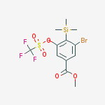 METHYL 3-BROMO-5-(((TRIFLUOROMETHYL)SULFONYL)OXY)-4-(TRIMETHYLSILYL)BENZOATE molecular structure