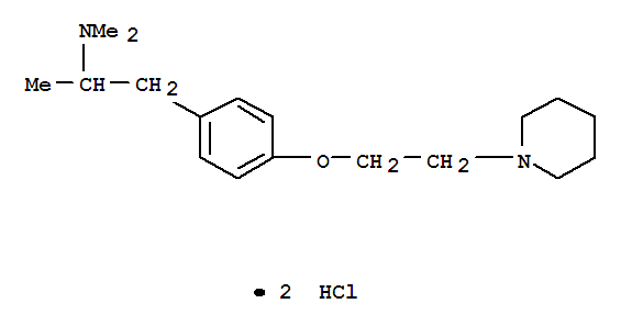 N,N-dimethyl-1-[4-(2-piperidin-1-ylethoxy)phenyl]propan-2-amine dihydrochloride molecular structure