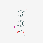 Ethyl 2-fluoro-4-(3-hydroxy-4-methylphenyl)benzoate molecular structure