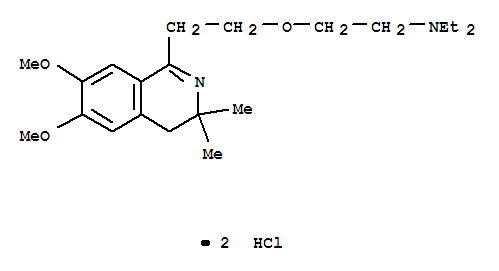 Ethanamine, N,N-diethyl-2-(2-(3,4-dihydro-6,7-dimethoxy-3,3-dimethyl-1-isoquinolinyl)ethoxy)-, dihydrochloride molecular structure