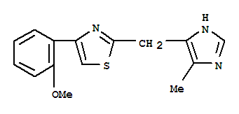 4-(2-methoxyphenyl)-2-(4(5)-methyl-5(4)-imidazolylmethyl)thiazole molecular structure