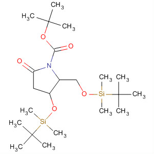 1-Pyrrolidinecarboxylic acid,3-[[(1,1-dimethylethyl)dimethylsilyl]oxy]-2-[[[(1,1-dimethylethyl)dimethylsilyl]oxy]methyl]-5-oxo-, 1,1-dimethylethyl ester, (2S,3S)- molecular structure