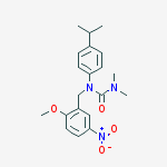 1-(2-methoxy-5-nitrobenzyl)-3,3-dimethyl-1-[4-(propan-2-yl)phenyl]urea molecular structure