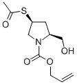 1-Pyrrolidinecarboxylic acid, 4-(acetylthio)-2-(hydroxymethyl)-, 2-propen-1-yl ester, (2S,4S)- molecular structure