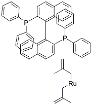 [(R)-2,2-BIS(DIPHENYLPHOSPHINO)-1,1-BINAPHTHYL]BIS(2-METHYLALLYL)RUTHENIUM(II) molecular structure