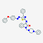 (3e)-3-[[5-[(4-phenoxyphenyl)diazenyl]-4-phenyl-1,3-thiazol-2-yl]imino]-1-[(4-phenylpiperazin-1-yl)methyl]indol-2-one molecular structure