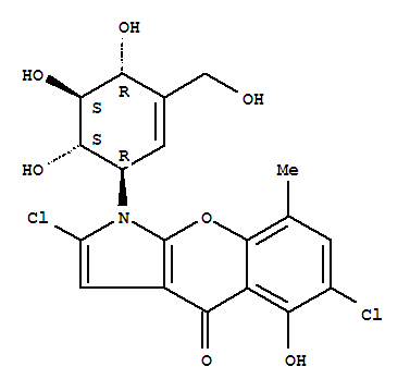 [1]Benzopyrano[2,3-b]pyrrol-4(1H)-one,2,6-dichloro-5-hydroxy-8-methyl-1-[4,5,6-trihydroxy-3-(hydroxymethyl)-2-cyclohexen-1-yl]-,[1R-(1a,4b,5a,6b)]-