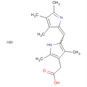 1H-Pyrrole-3-acetic acid,2,4-dimethyl-5-[(3,4,5-trimethyl-2H-pyrrol-2-ylidene)methyl]-,monohydrobromide molecular structure