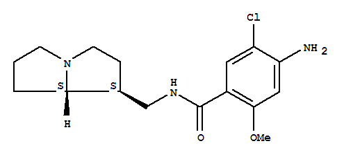 benzamide, 4-amino-5-chloro-N-[[(1S,7aS)-hexahydro-1H-pyrrolizin-1-yl]methyl]-2-methoxy- molecular structure