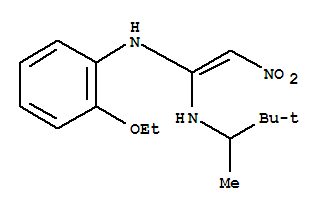 (Z)-N-(2-ethoxyphenyl)-2-nitro-N'-(1,2,2-trimethylpropyl)ethene-1,1-diamine molecular structure