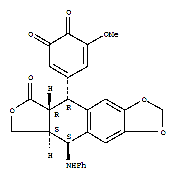 Furo[3',4':6,7]naphtho[2,3-d]-1,3-dioxole,3,5-cyclohexadiene-1,2-dione deriv.