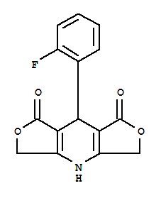 8-(2-fluorophenyl)-5,8-dihydro-1H,3H-difuro[3,4-b:3',4'-e]pyridine-1,7(4H)-dione molecular structure