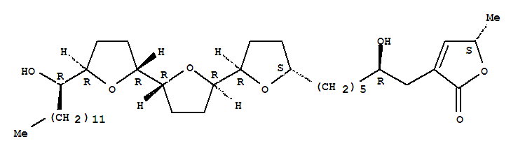2(5H)-Furanone,3-[7-[dodecahydro-5''-(1-hydroxytridecyl)[2,2':5',2''-terfuran]-5-yl]-2-hydroxyheptyl]-5-methyl-,[2R-[2a[2'R*,5'R*[2''R*,5''R*(R*)]],5b[R*(S*)]]]-