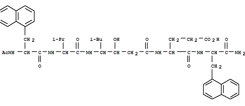 (4S,7S,10S,11S,15S)-15-{[(2S)-1-amino-3-(naphthalen-1-yl)-1-oxopropan-2-yl]carbamoyl}-11-hydroxy-10-(2-methylpropyl)-4-(naphthalen-1-ylmethyl)-2,5,8,13-tetraoxo-7-(propan-2-yl)-3,6,9,14-tetraazaoctadecan-18-oic acid  molecular structure