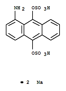 Disodium bis(1-aminoanthracene-9,10-diyl) bis(sulphate) molecular structure