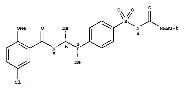 Benzamide,5-chloro-N-[2-[4-[[[[(1,1-dimethylethyl)amino]carbonyl]amino]sulfonyl]phenyl]-1-methylpropyl]-2-methoxy-,(R*,S*)- molecular structure