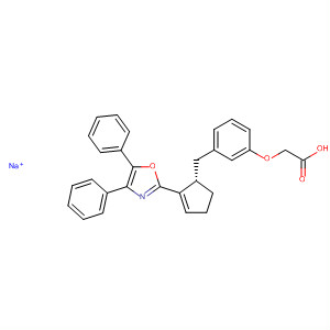 Acetic acid,[3-[[(1S)-2-(4,5-diphenyl-2-oxazolyl)-2-cyclopenten-1-yl]methyl]phenoxy]-, sodium salt molecular structure