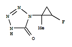 5H-TETRAZOL-5-ONE,1-(2-FLUORO-1-METHYLCYCLOPROPYL)-1,2-DIHYDRO- molecular structure