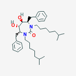 2H-1,3-DIAZEPIN-2-ONE,HEXAHYDRO-5,6-DIHYDROXY-1,3-BIS(6-METHYLHEPTYL)-4,7-BIS(PHENYLMETHYL)-,(4R,5S,6S,7R)- molecular structure