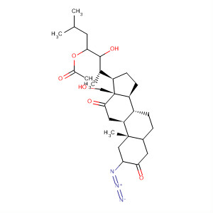 Cholestane-3,12-dione, 23-(acetyloxy)-2-azido-18,22:22,25-diepoxy-,(2a,5a,22R,23R)- molecular structure
