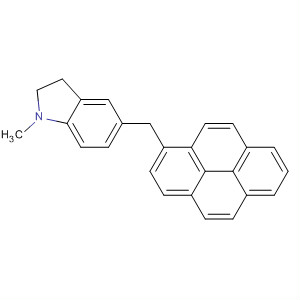 1H-Indole, 2,3-dihydro-1-methyl-5-(1-pyrenylmethyl)- molecular structure