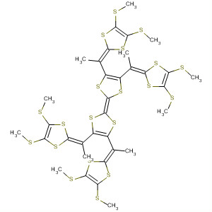 1,3-Dithiole,2-[4,5-bis[1-[4,5-bis(methylthio)-1,3-dithiol-2-ylidene]ethyl]-1,3-dithiol-2-ylidene]-4,5-bis[1-[4,5-bis(methylthio)-1,3-dithiol-2-ylidene]ethyl]- molecular structure