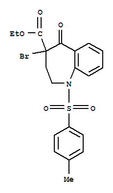 Ethyl 4-bromo-1-((4-methylphenyl)sulfonyl)-5-oxo-2,3,4,5-tetrahydro-1H-1-benzazepine-4-carboxylate molecular structure