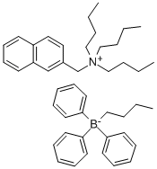 N-(2-NAPHTHYL METHYL)-N,N,N-TRIBUTYL AMMONIUM BUTYLTRIPHENYL BORATE molecular structure