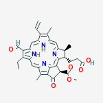 3-PHORBINEPROPANOIC ACID 9-VINYL-14-ETHYL-13-FORMYL-21-(METHOXYCARBONYL)-4,8,18-TRIMETHYL-20-OXO-,(3S,4S,21R)- molecular structure