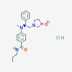 4-[[(1s)-2-[(3s)-3-hydroxypyrrolidin-1-yl]-1-phenylethyl]-methylamino]-n-propylbenzamide;hydrochloride molecular structure