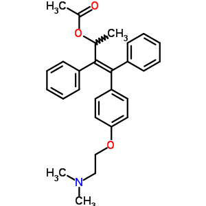 (2E)-3-{4-[2-(dimethylamino)ethoxy]phenyl}-1-methyl-2,3-diphenylprop-2-en-1-yl acetate molecular structure